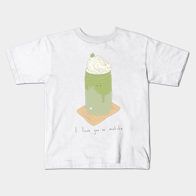 I love you so matcha Kids T-Shirt by Puhon